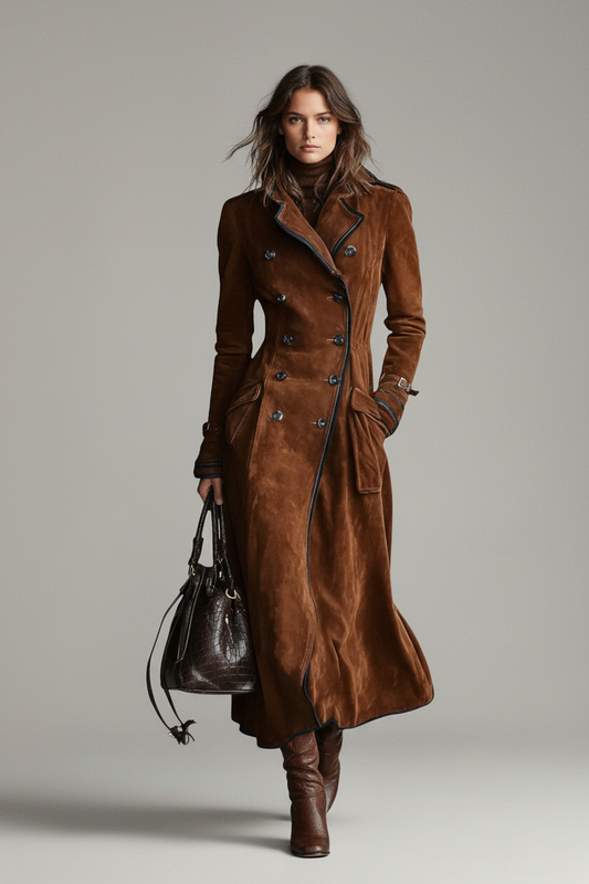 Nathaly – Trench de cuero y ante