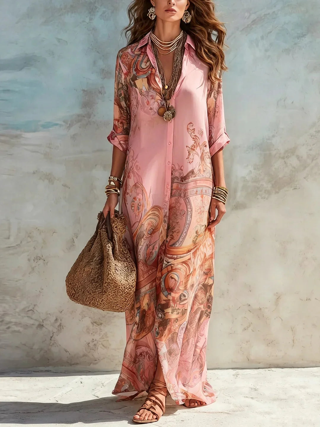 Agatha | Robe chemise méditerranéenne