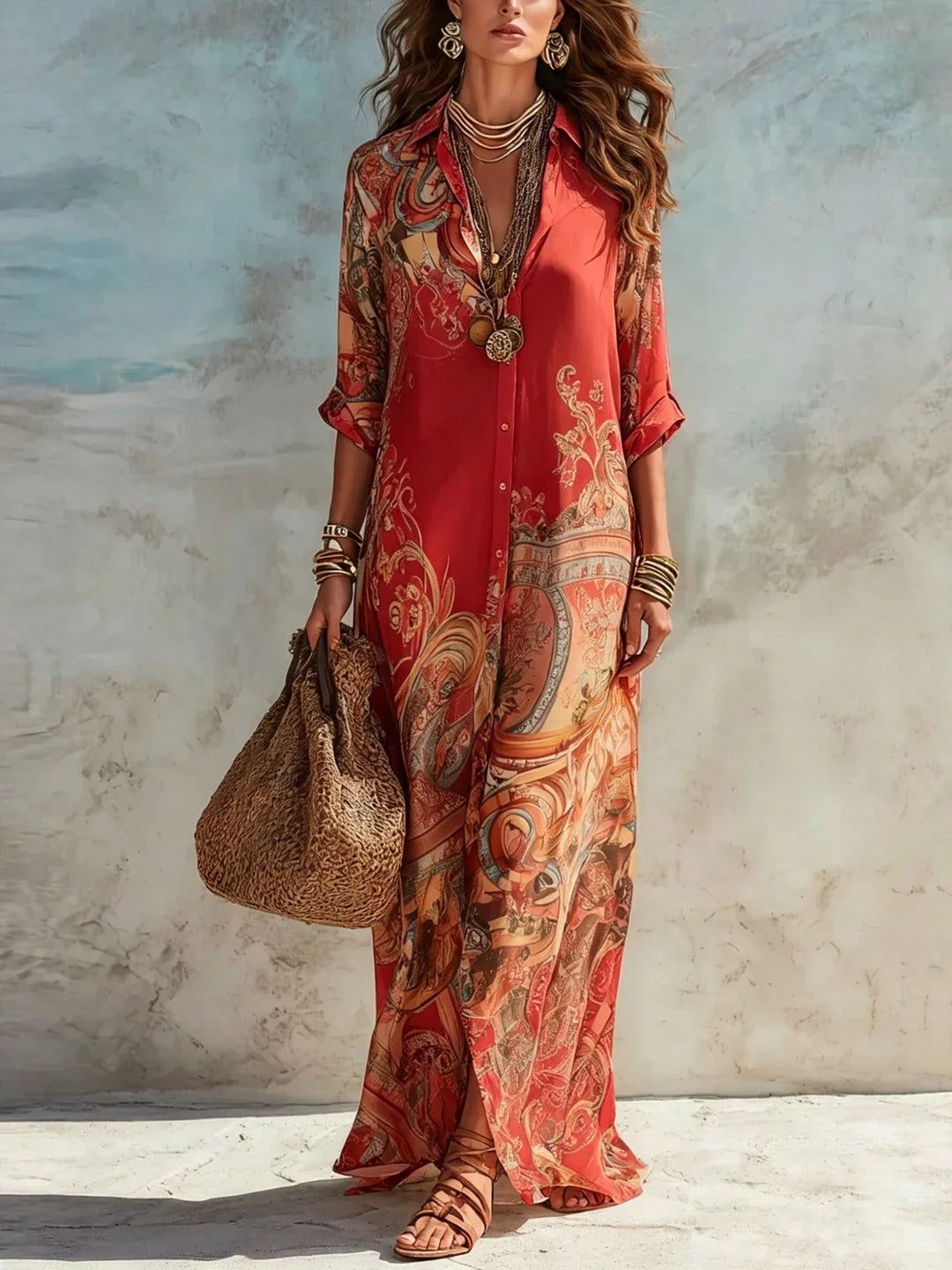 Agatha | Robe chemise méditerranéenne