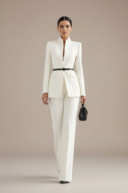 GIA | Conjunto de blazer entallado y pantalón palazzo