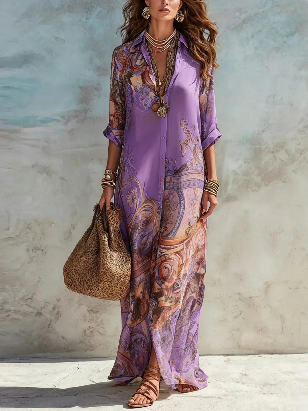 Agatha | Robe chemise méditerranéenne