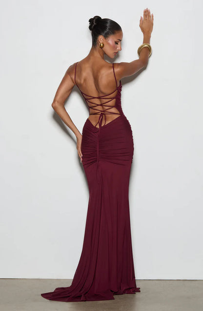MICAELA | Vestido Maxi Plisado Estilo Palazzo 2026